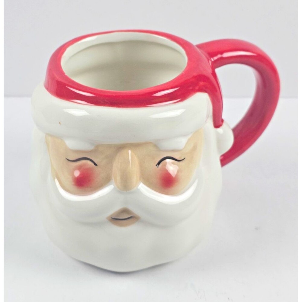 Wondershop at Target Santa Head Earthenware Christmas Mug Red White